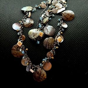 New Brown Sea Shells Beads Long Fashion Necklace